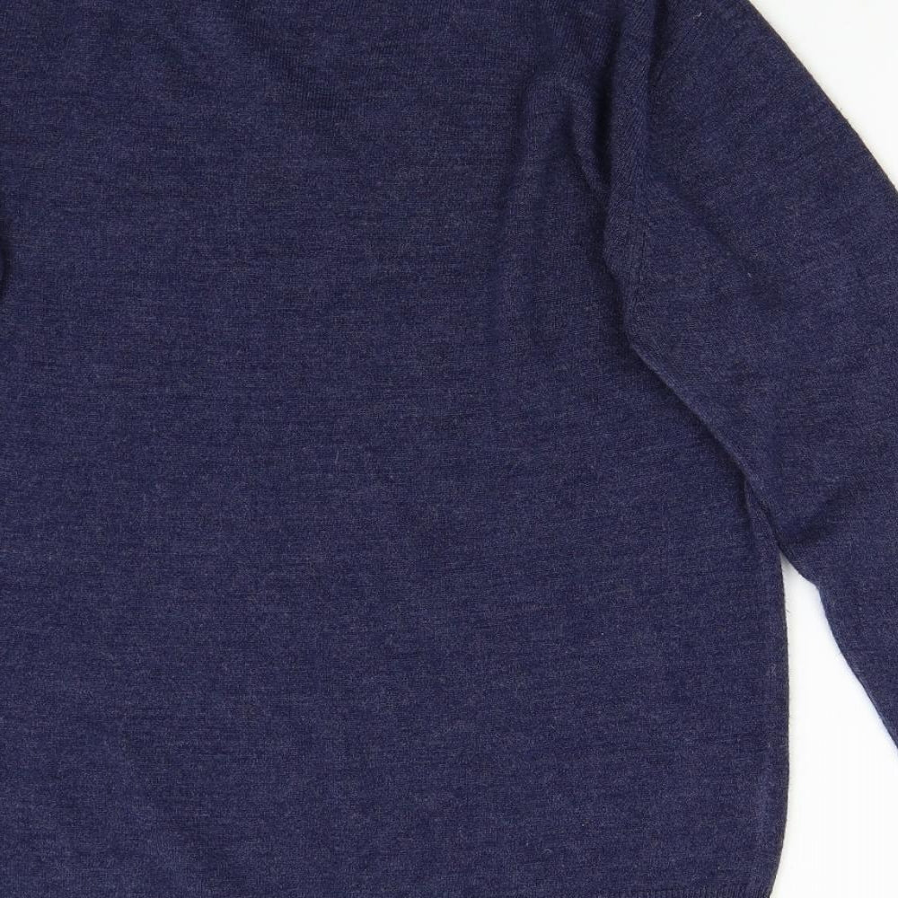 Easy Mens Blue  Knit Pullover Jumper Size M