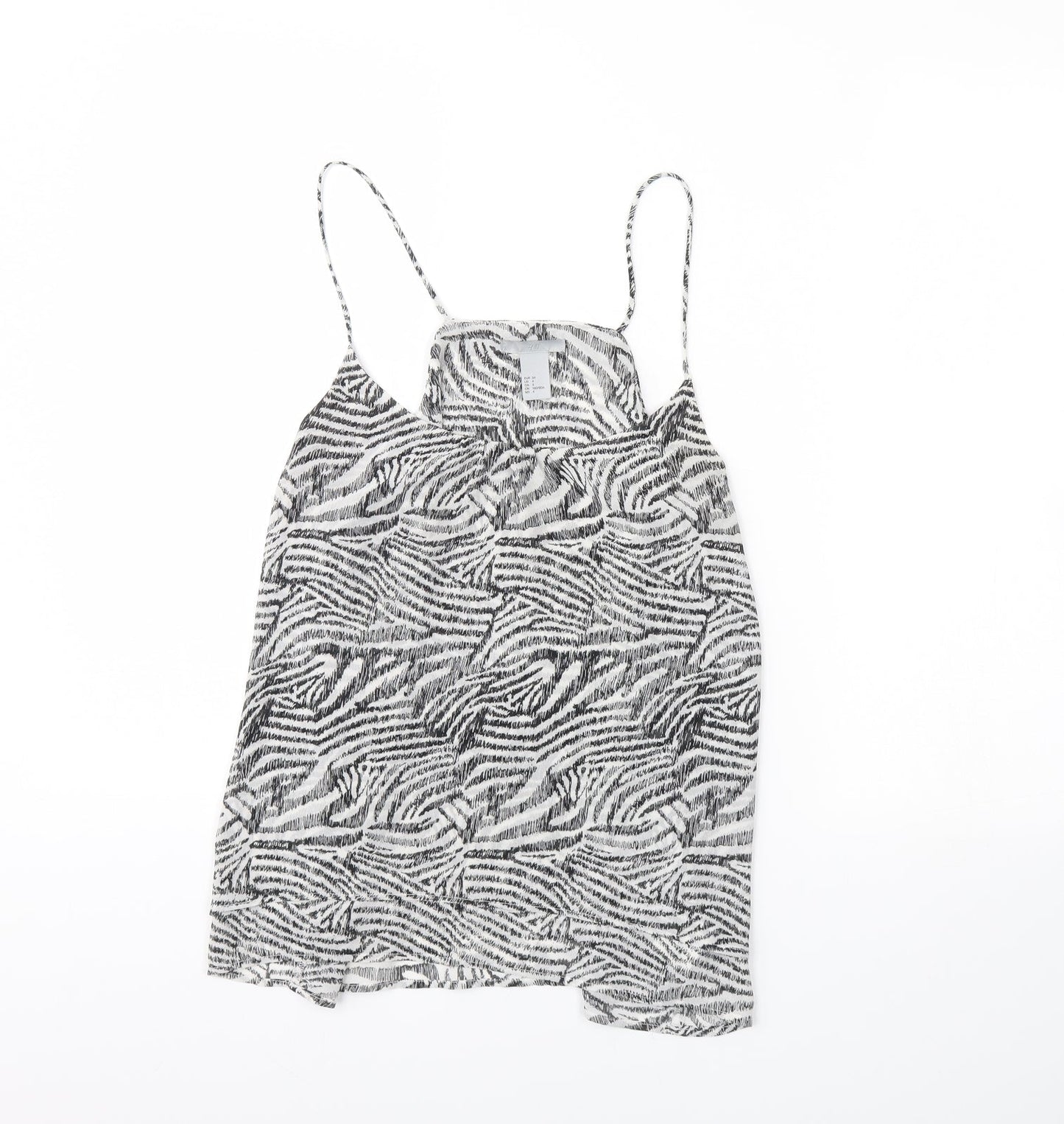 H&M Womens Black Animal Print  Basic Tank Size 8