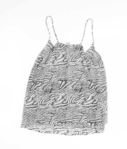 H&M Womens Black Animal Print  Basic Tank Size 8