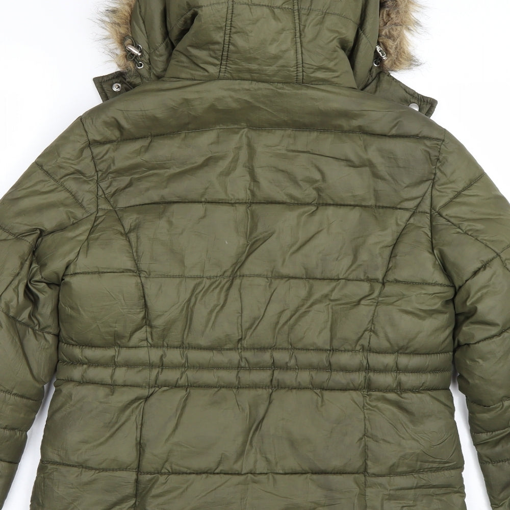 Primark Womens Green   Overcoat Coat Size XS