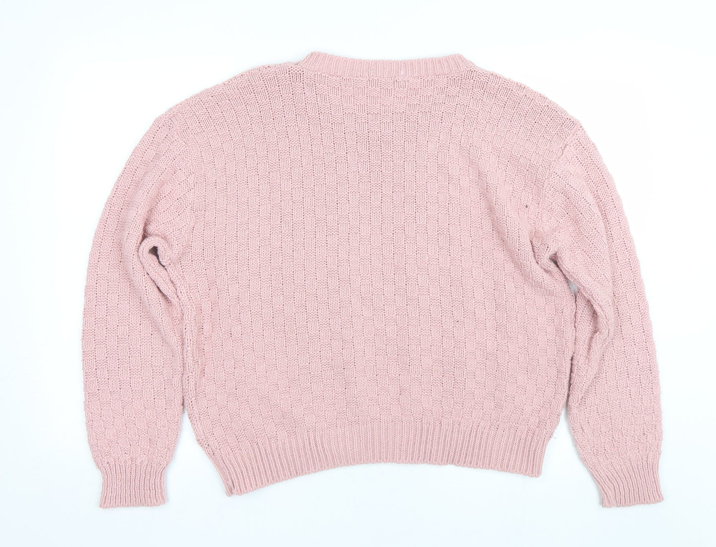 be jealous Womens Pink Check  Pullover Jumper Size XL