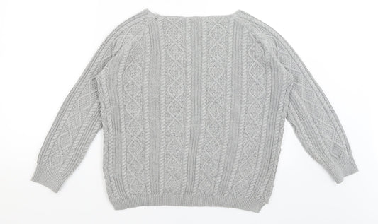 Tru Womens Grey   Pullover Jumper Size M