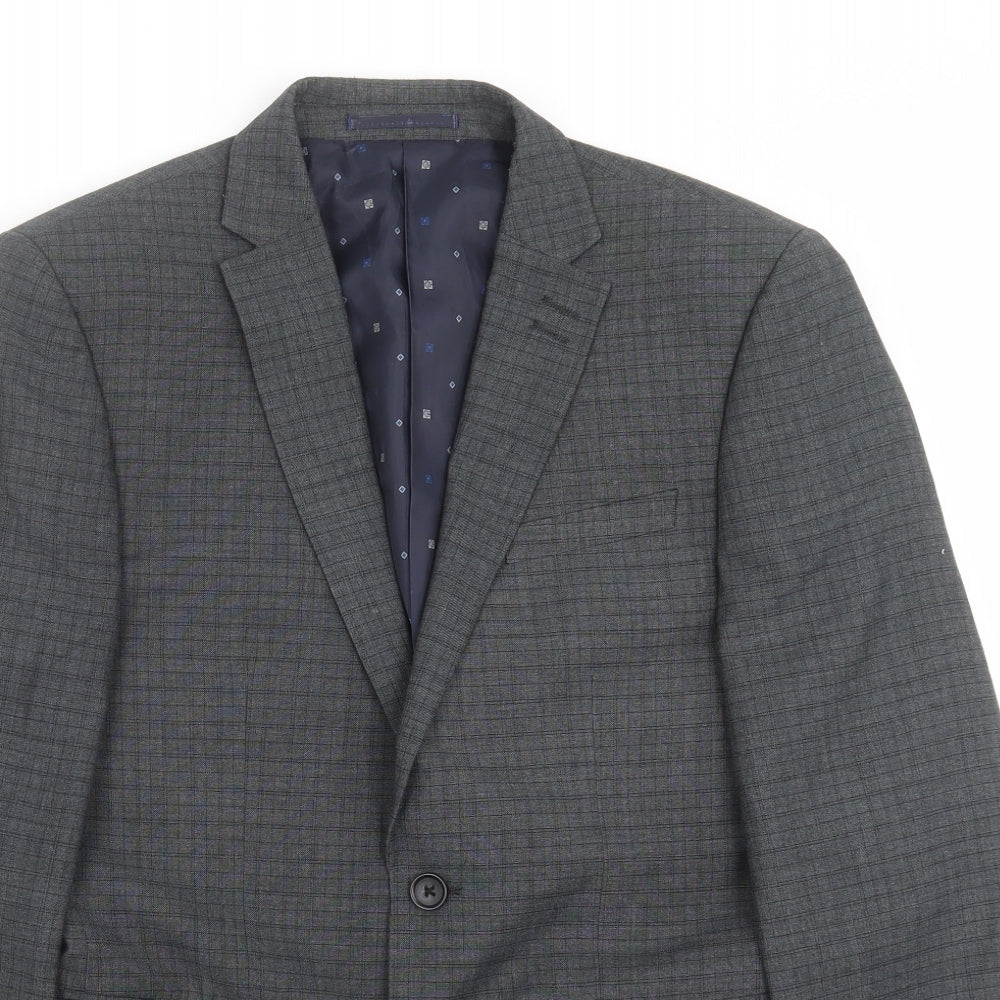 NEXT Mens Grey Check  Jacket Suit Jacket Size 36