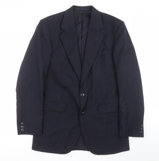 Moorcroft Mens Blue Striped  Jacket Suit Jacket Size 40