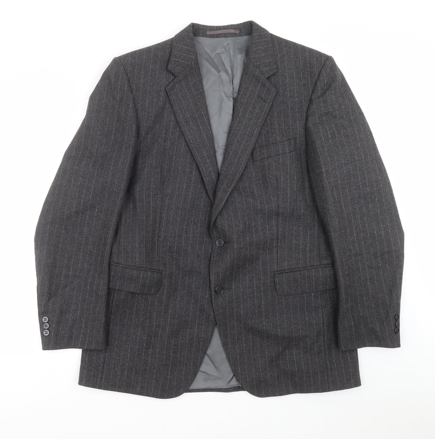 Burton Mens Grey Striped  Jacket Suit Jacket Size 42