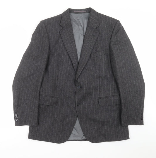 Burton Mens Grey Striped  Jacket Suit Jacket Size 42