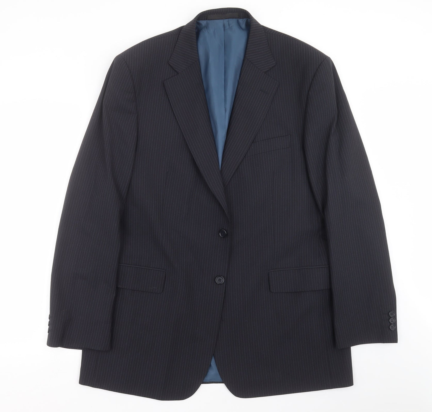 Marks and Spencer Mens Blue Striped  Jacket Suit Jacket Size 44
