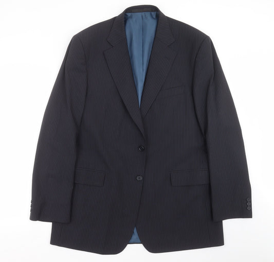 Marks and Spencer Mens Blue Striped  Jacket Suit Jacket Size 44