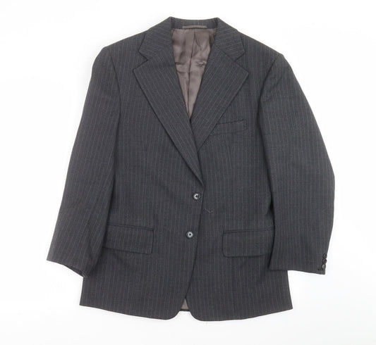 john atkinson Mens Grey Striped  Jacket Suit Jacket Size 38