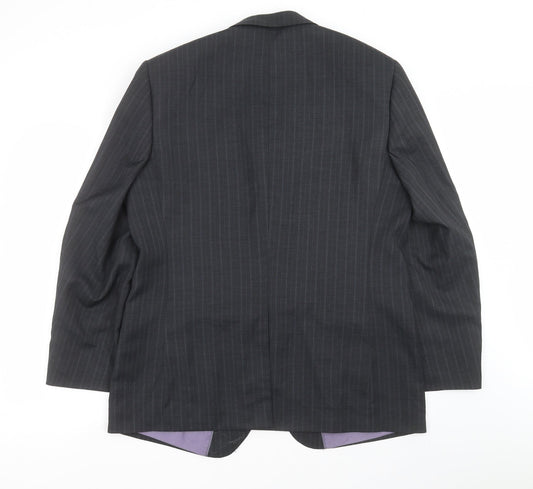 George Mens Grey Striped  Jacket Suit Jacket Size 42
