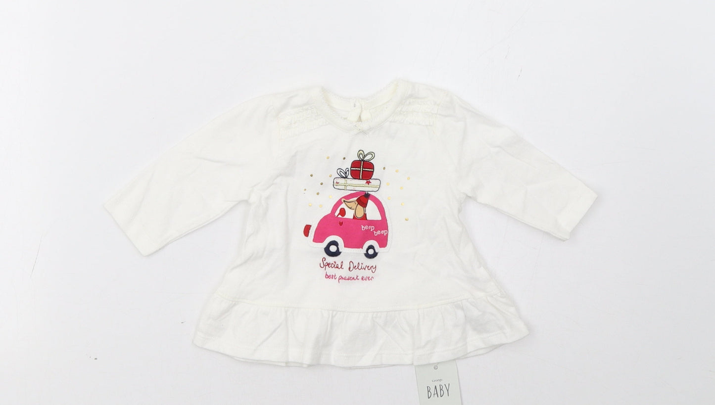 George Girls White   Basic Casual Size Newborn