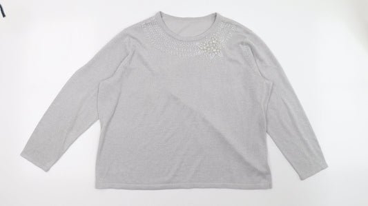 BM Womens Grey   Pullover Sweatshirt Size XL