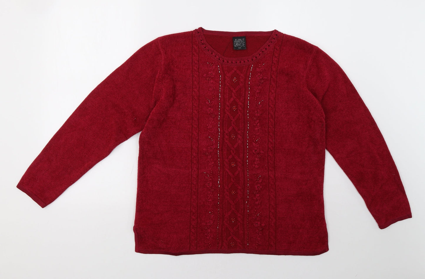 Avant Garde Womens Red   Pullover Sweatshirt Size M