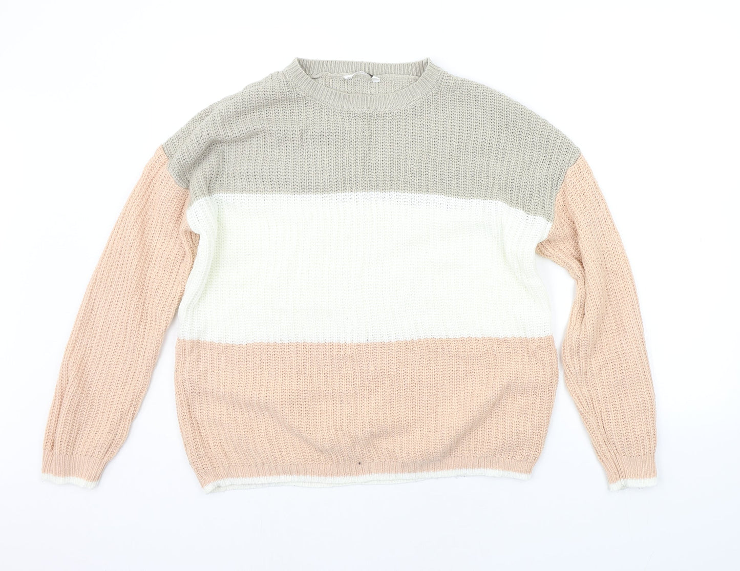 pEP&CO Womens Beige Striped  Pullover Jumper Size M