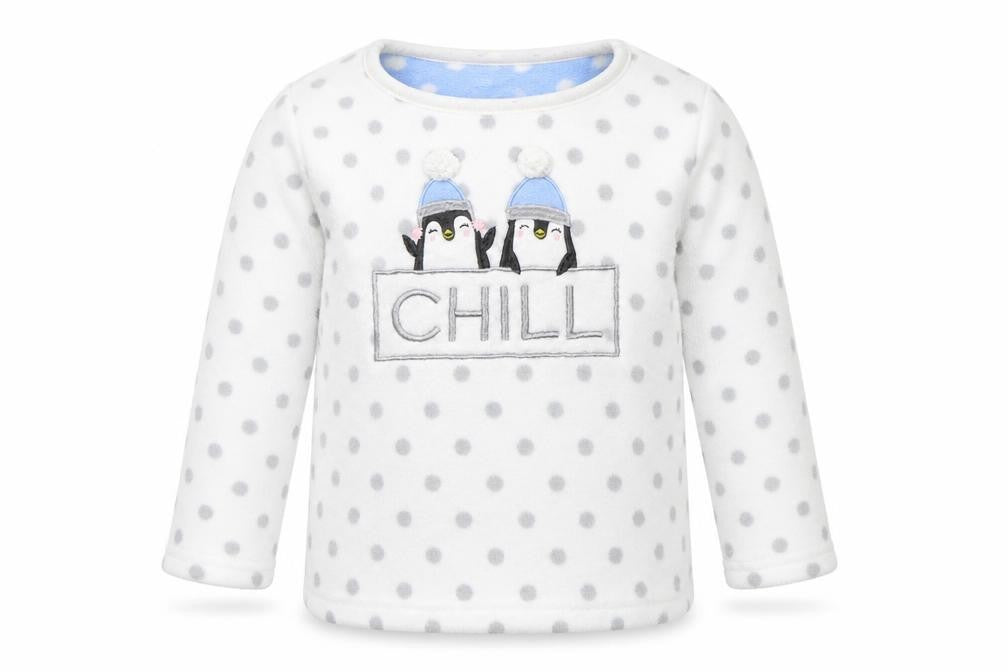 Primark Girls White Polka Dot  Top Pyjama Top Size 3-4 Years  - PENGUIN