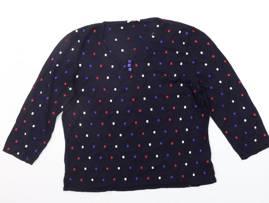 county casual Womens Blue Polka Dot  Pullover Jumper Size L