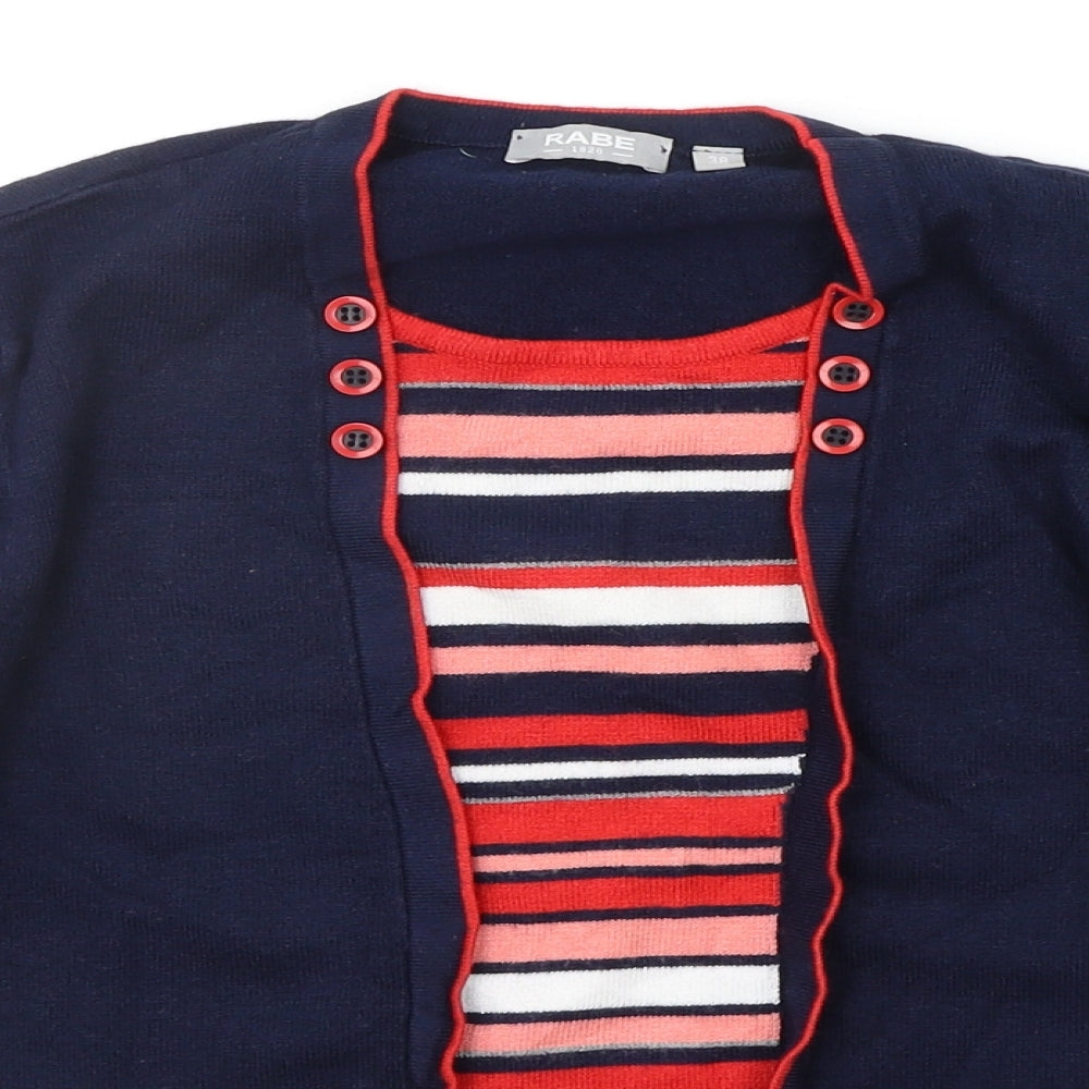 Rabe Womens Blue Striped  Pullover Jumper Size 10