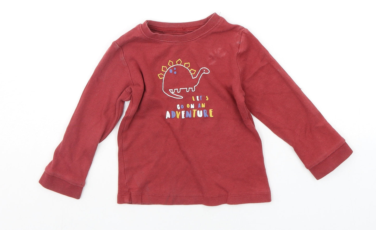 George Baby Orange   Basic T-Shirt Size 18-24 Months  - DINOSAUR