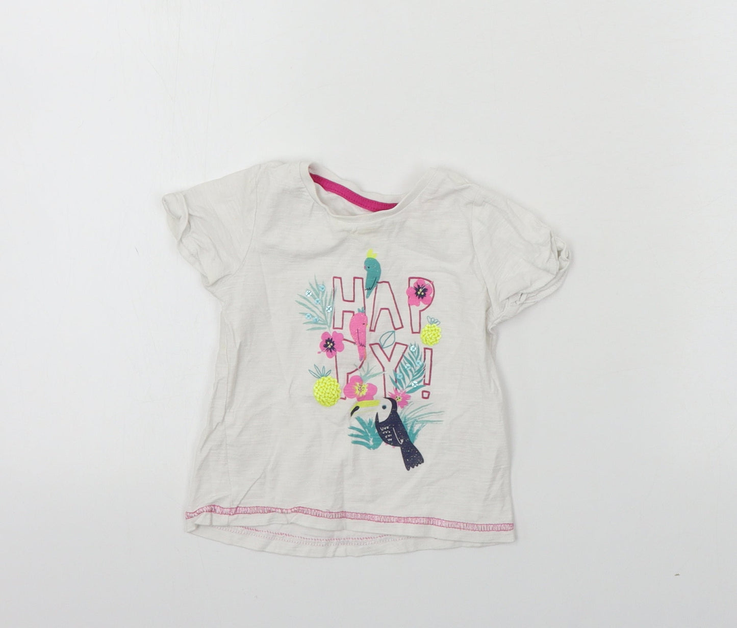 Matalan  Girls White   Basic T-Shirt Size 9-12 Months
