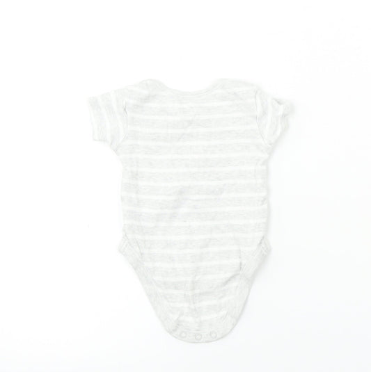 Nutmeg  Boys Grey Striped  Babygrow One-Piece Size 0-3 Months