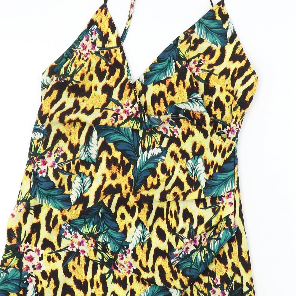 ASOS Womens Beige Animal Print  Basic Blouse Size 10