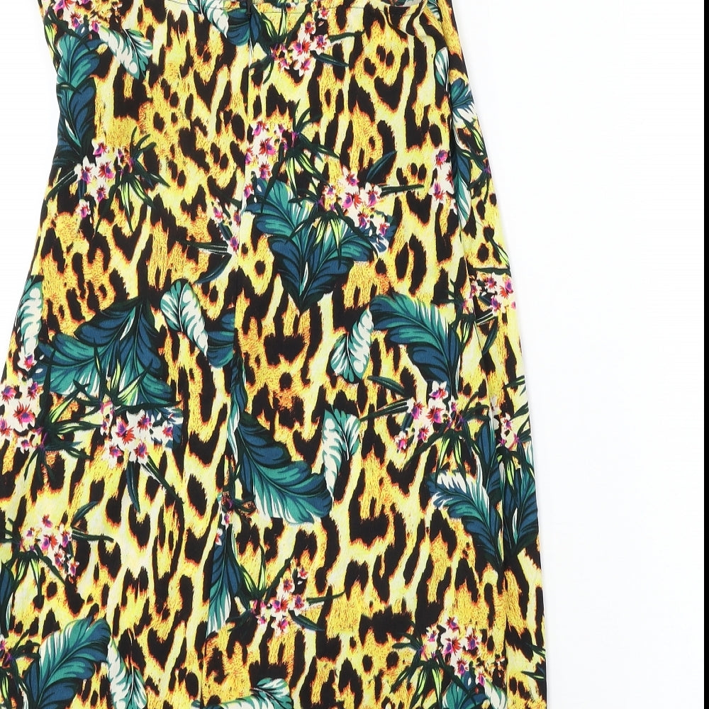 ASOS Womens Beige Animal Print  Basic Blouse Size 10