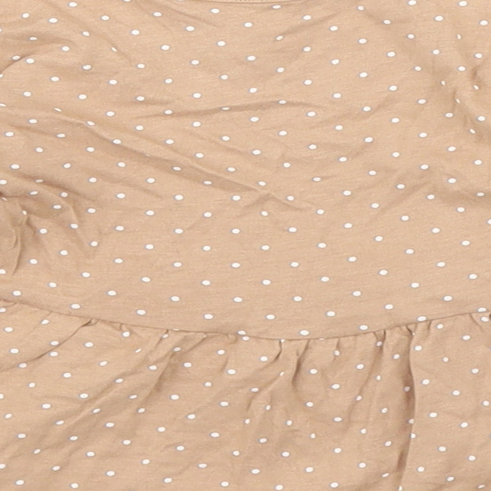 George Girls Brown Polka Dot  Basic T-Shirt Size 6-9 Months