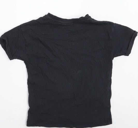 Marks and Spencer Girls Black   Basic T-Shirt Size 7-8 Years