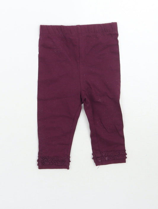 George Girls Purple   Sweatpants Trousers Size 6-9 Months