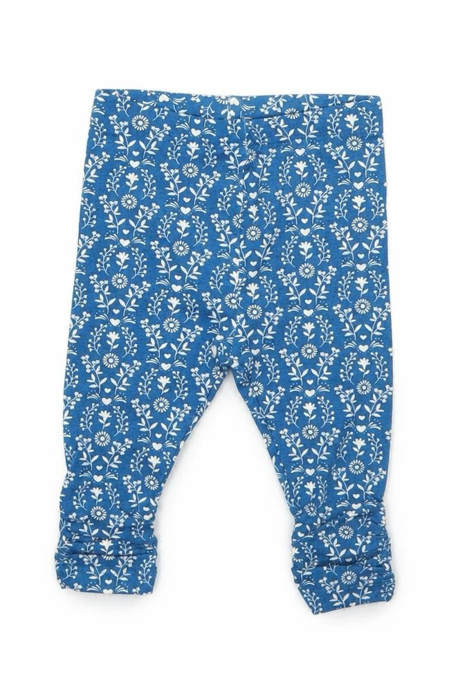 Mini Club Girls Blue Floral  Sweatpants Trousers Size 0-3 Months