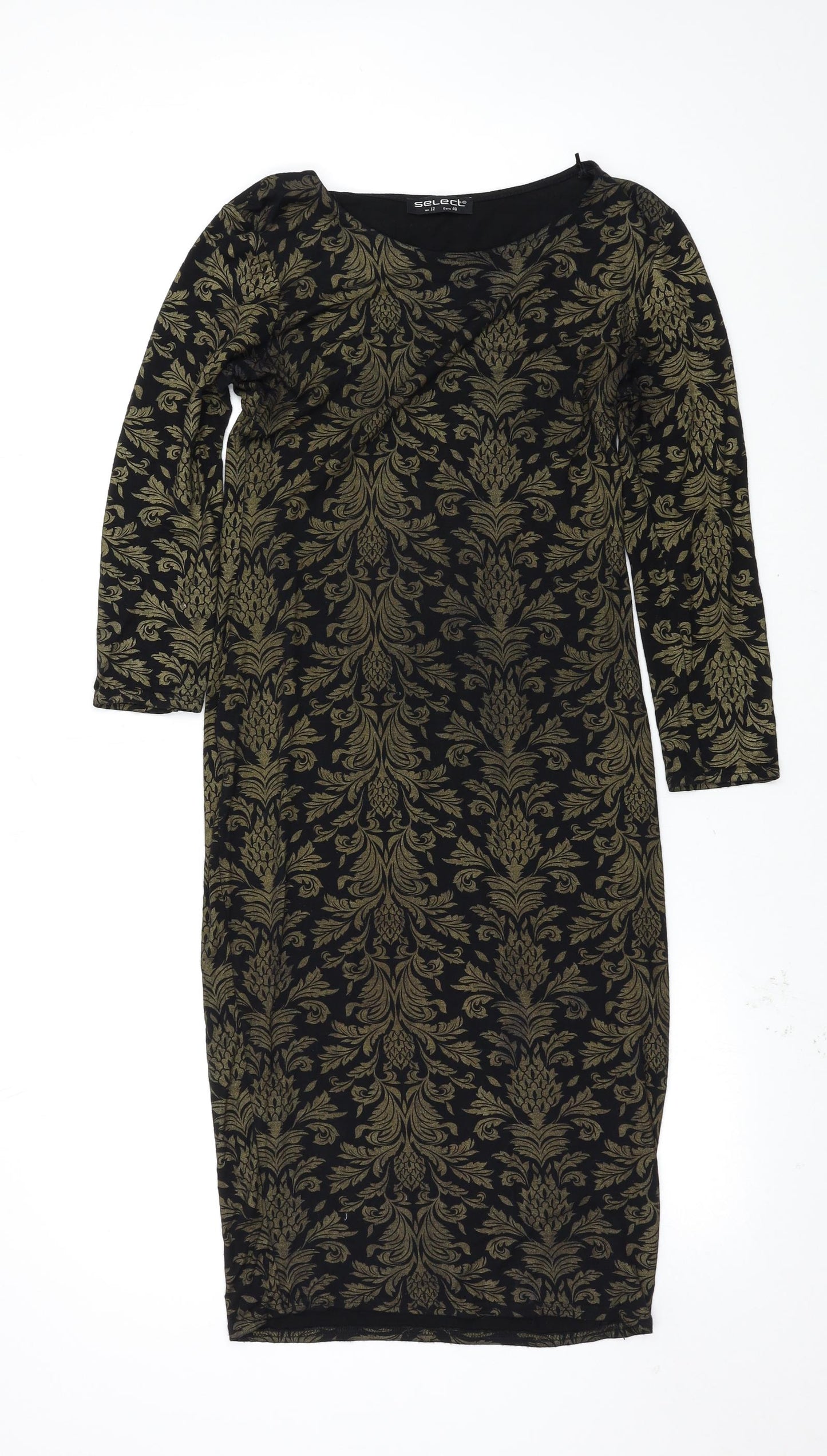 Select Womens Multicoloured Paisley  Bodycon  Size 12