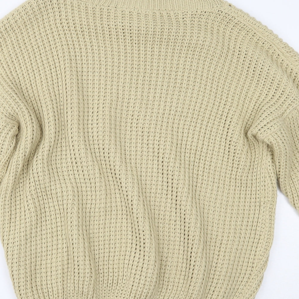PRETTYLITTLETHING Womens Beige   Pullover Jumper Size S