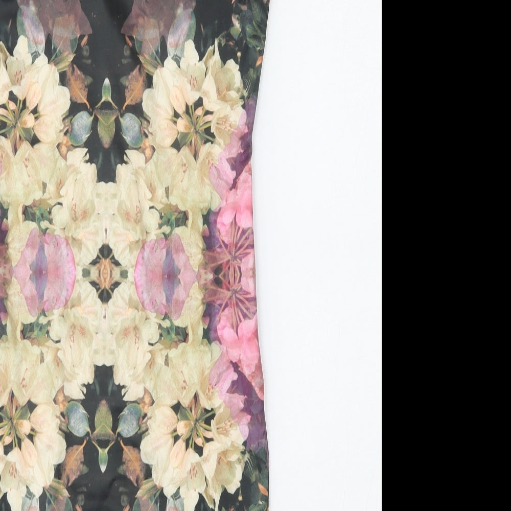 Topshop Womens Multicoloured Floral  Bodycon  Size 8