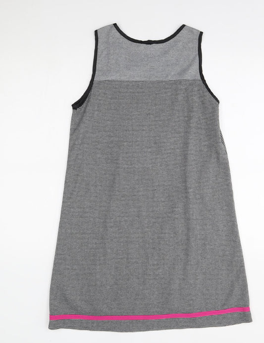 heel Womens Grey Check  A-Line  Size M