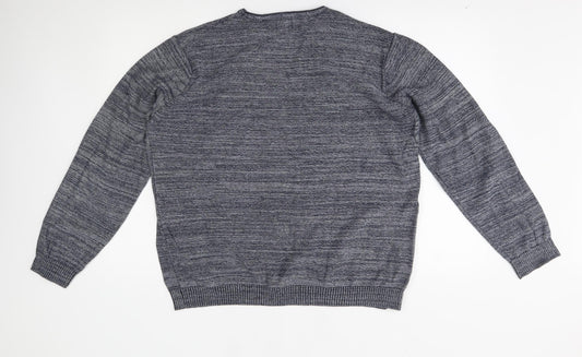 Matalan Mens Grey Striped  Pullover Jumper Size L