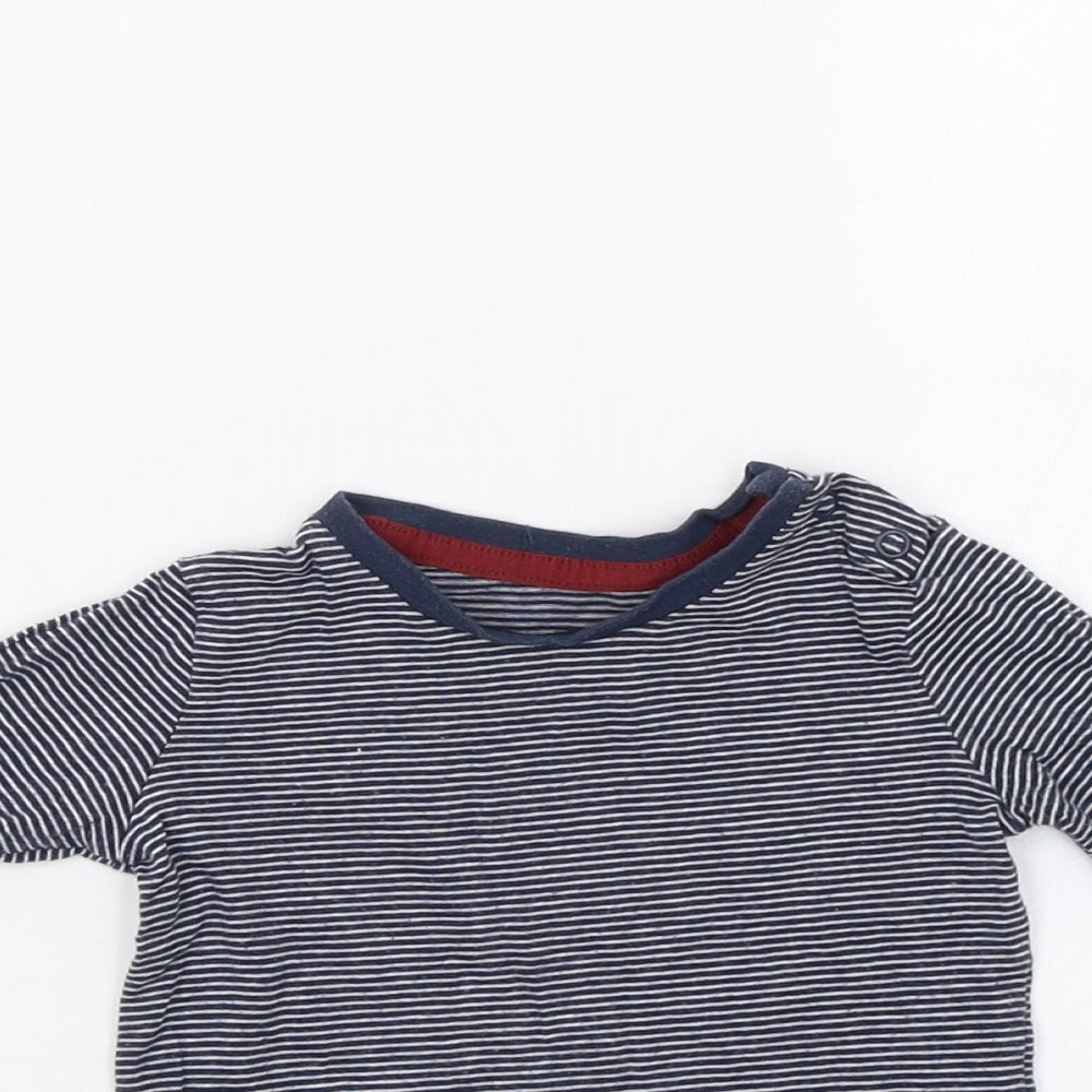 George Baby Blue Striped  Basic Polo Size 6-9 Months