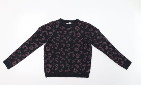 Primark Girls Blue Animal Print  Pullover Jumper Size 11-12 Years