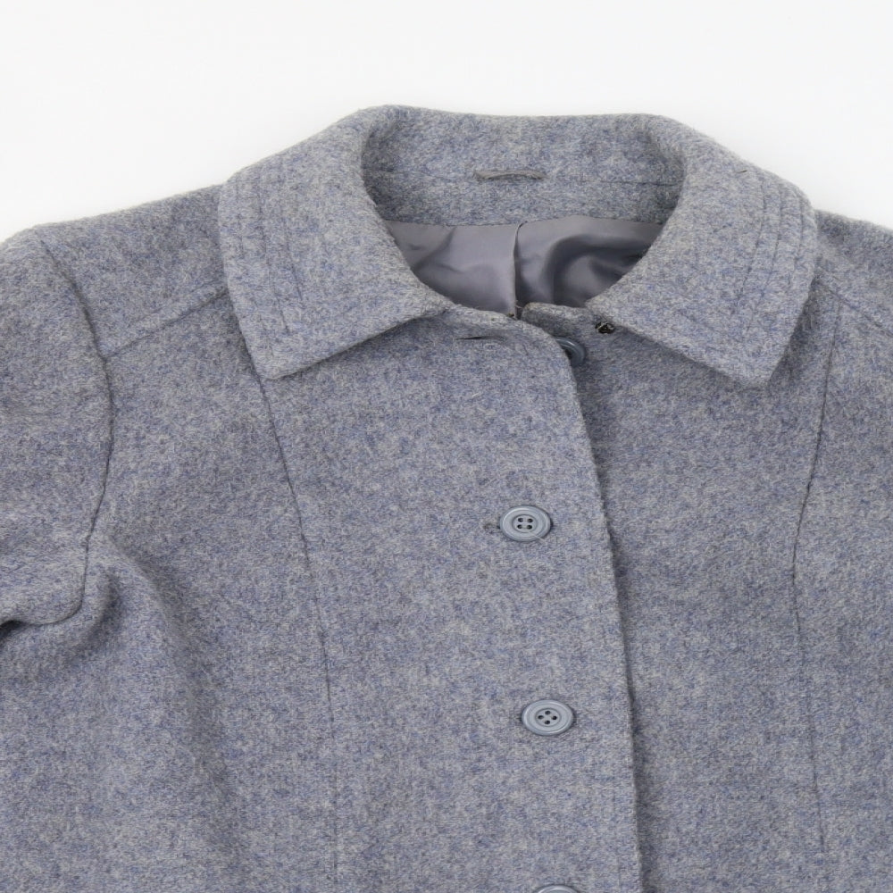 Littlewoods Womens Blue   Pea Coat Coat Size 14