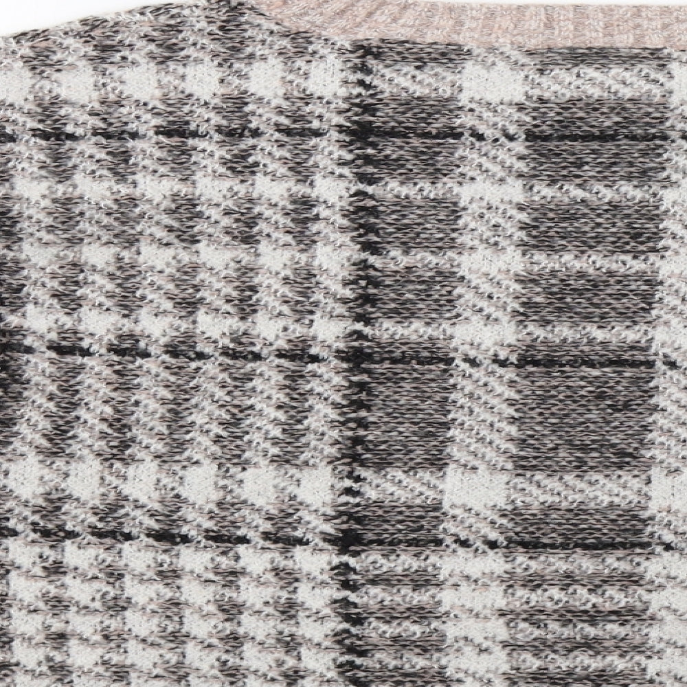 New Look Womens Pink Check  Pullover Jumper Size M