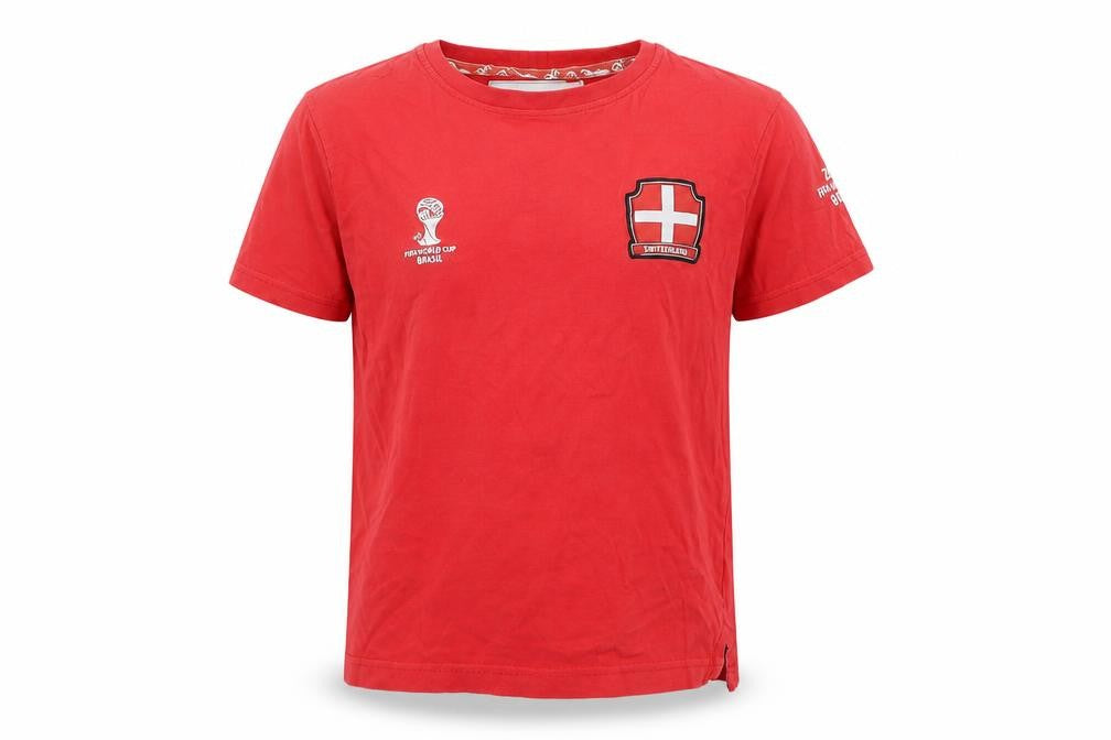 Fifa World Cup Boys Red   Basic T-Shirt Size 7-8 Years  - Switzerland
