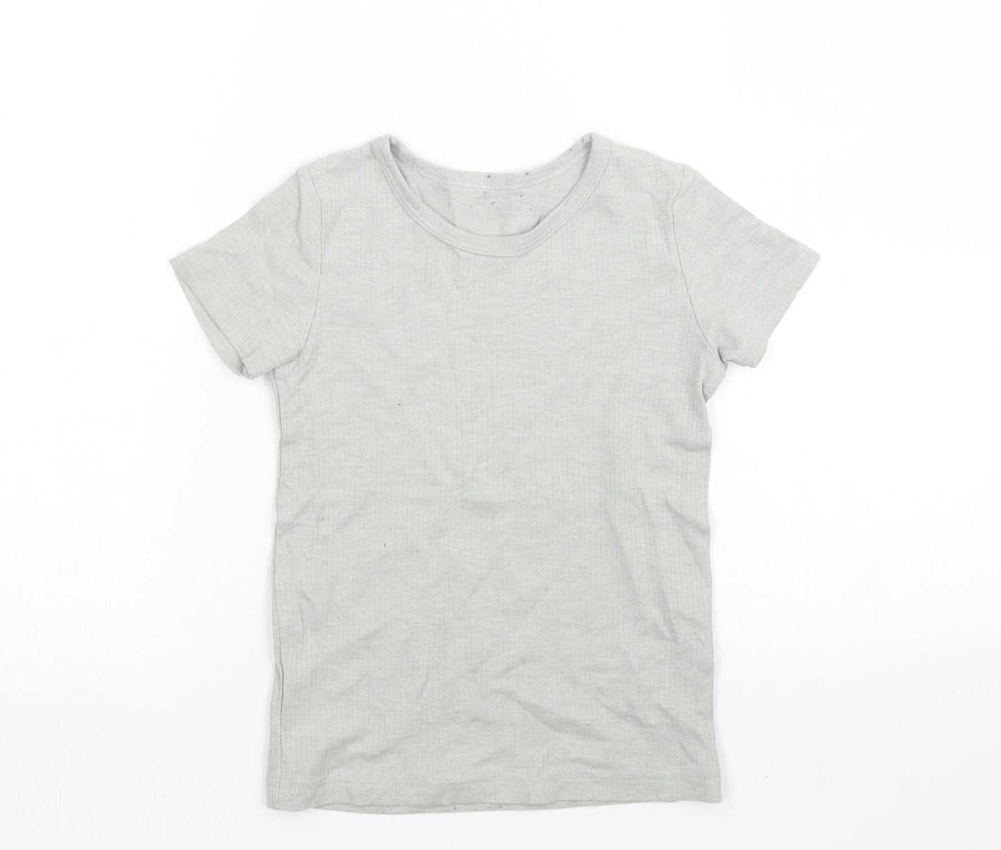 Primark Girls Grey   Basic T-Shirt Size 6-7 Years