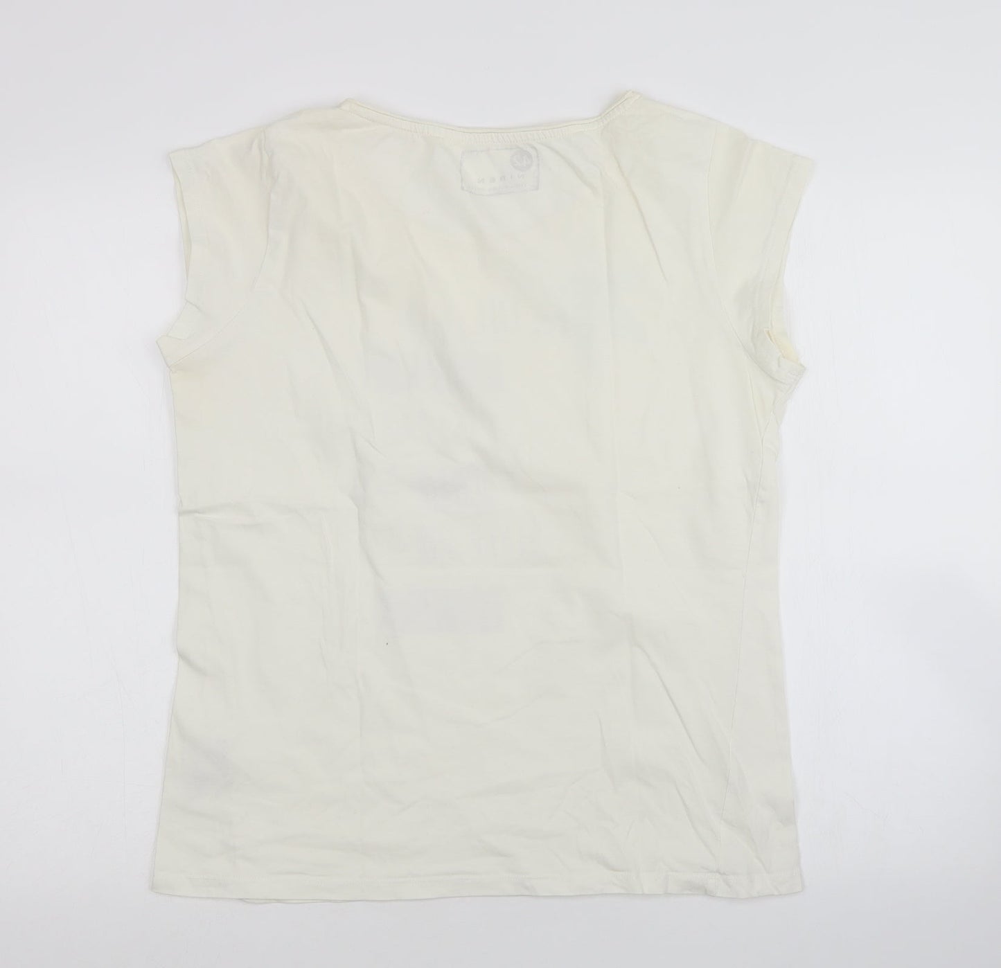 Niren Womens White   Basic T-Shirt Size 14