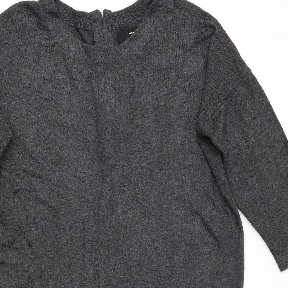 VERO MODA Womens Grey   Jumper Dress  Size L  - Back Zip