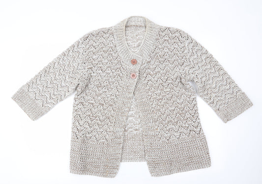 Preworn Womens Brown   Cardigan Jumper Size S  - open knit