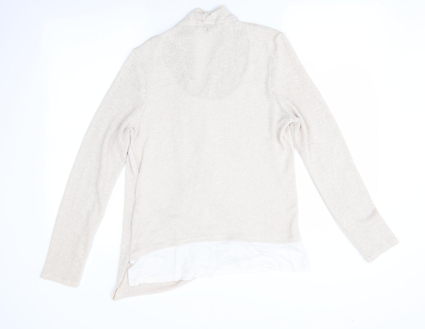 Green Envelope Womens Beige   Pullover Jumper Size L  - Faux T-shirt Front