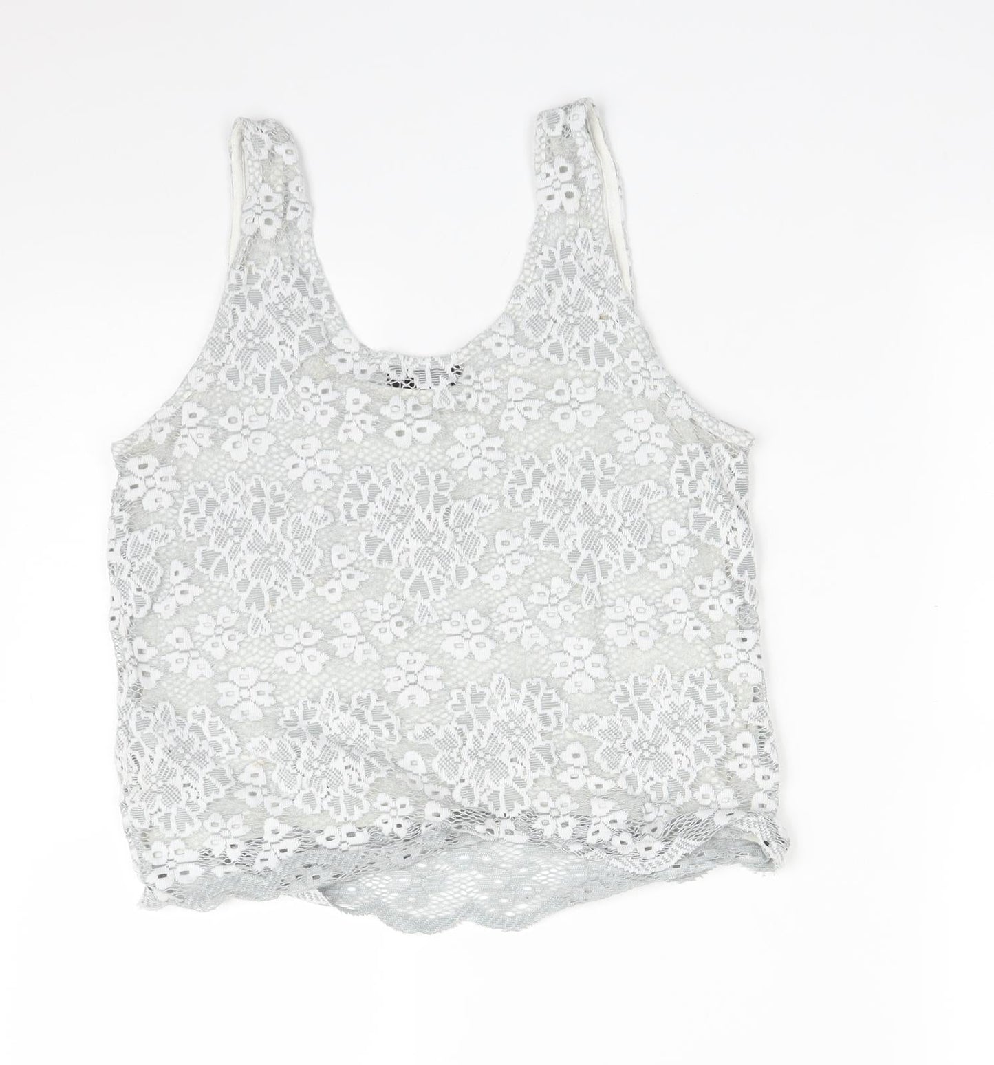 Topshop Womens Grey Floral  Basic T-Shirt Size 6