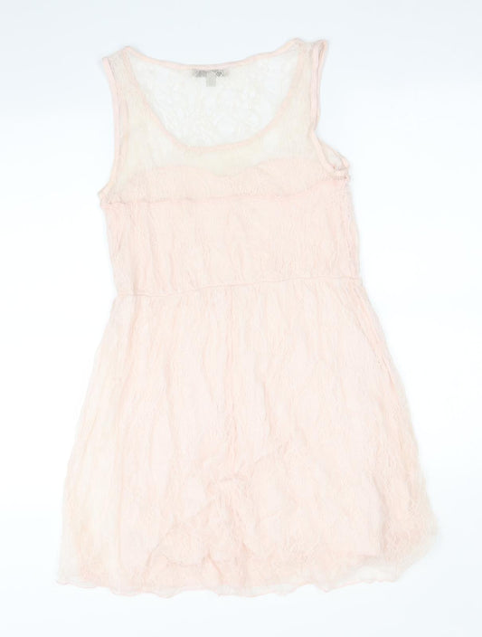 Zara Womens Pink Floral  A-Line  Size M