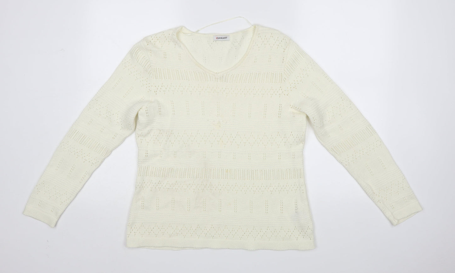 Damart Womens Ivory   Pullover Jumper Size 14