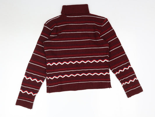 Preworn Womens Multicoloured Striped Knit Pullover Jumper Size S