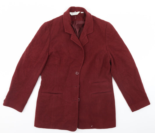 Sensations Womens Red   Overcoat Coat Size 14
